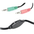 Auriculares Diadema Gembird MHS-123 / Micro integrado flexible / Jack 3.5mm / negro