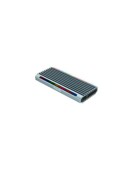Caja externa SSd M.2 Ngff / NVMe Type-C Usb 3.1 Gen2 / Tooq / RGB / Shinobi / Gris / Tqe-2221G