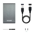 Caja externa aluminio 2.5 USB 3.1 Sata Tooq Gris 9.5mm TQE-2527G