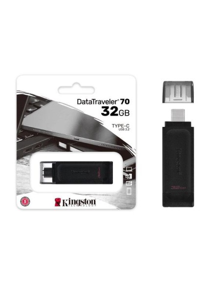 Pendrive Kingston DT70 64Gb Type-C 3.2 Gen.1 / Negro / DT70/64GB