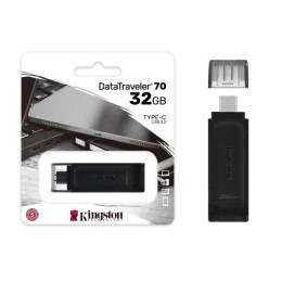 Pendrive Kingston DT70 64Gb Type-C 3.2 Gen.1 / Negro / DT70/64GB