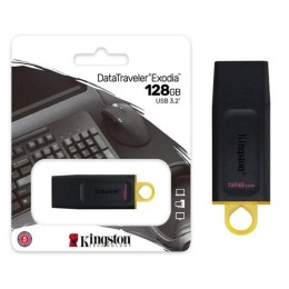 Pendrive Kingston Exodia 128Gb USB 3.2 Gen.1 / Negro-Amarillo / DTX/128GB