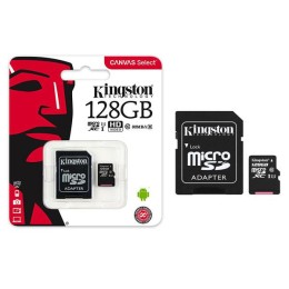 Micro sd xc Kingston Uhs-i 128Gb Canvas Select Plus 100mb/s clase 10  con adaptador SDCS2/128GB