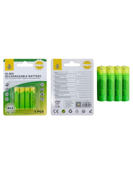 Pilas Recargables AAA LR03 / 1200mAh / 1.2V / LT70 / Pack 4 uds / One+