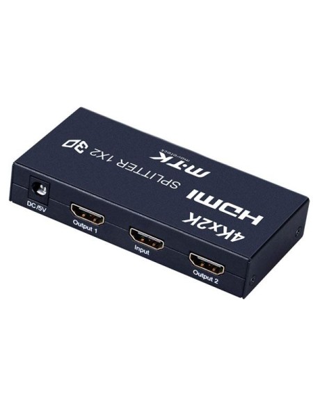 Splitter HDMI 4k 1x2 / K3399 / Metalico con fuente de alimentacion / Incluye mando / Mtk