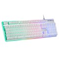 Teclado hibrido H-Mecanico Mars Gaming MK220W / Switch H-Mech / FRGB Rainbow / Blanco