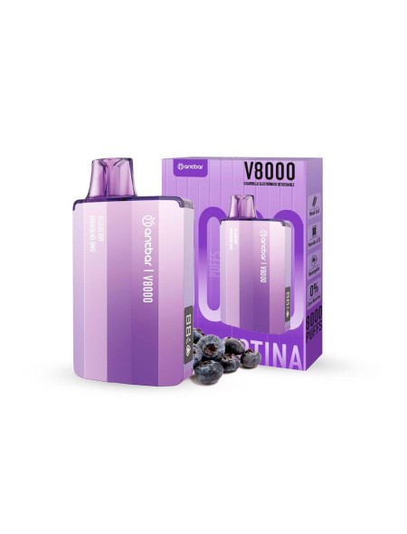 Vaper desechable Antbar V8000 Arandano / 16ml / 8000 Caladas / SIN NICOTINA