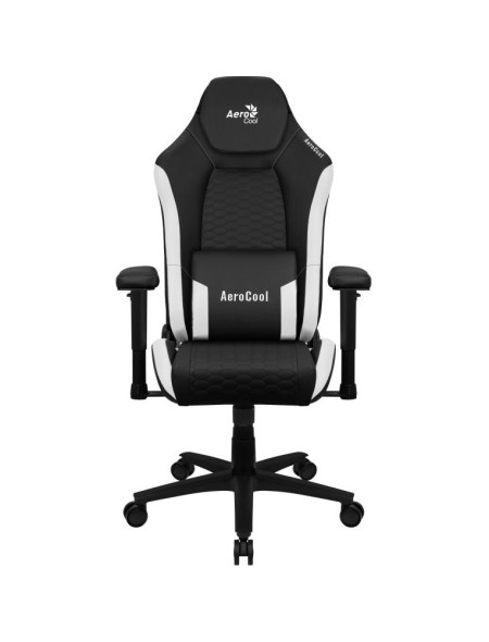 ÷ Silla gaming aerocool crown dise?o premium cuero sintetico aeroweave negra con detalles en blanco re