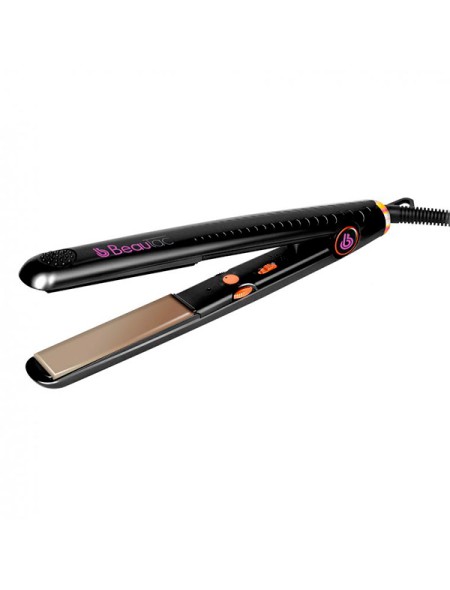 ÷ Plancha de pelo beautac bt5100 black placa ceramica/turmalina tecnologia de iones alisa y ondula 110
