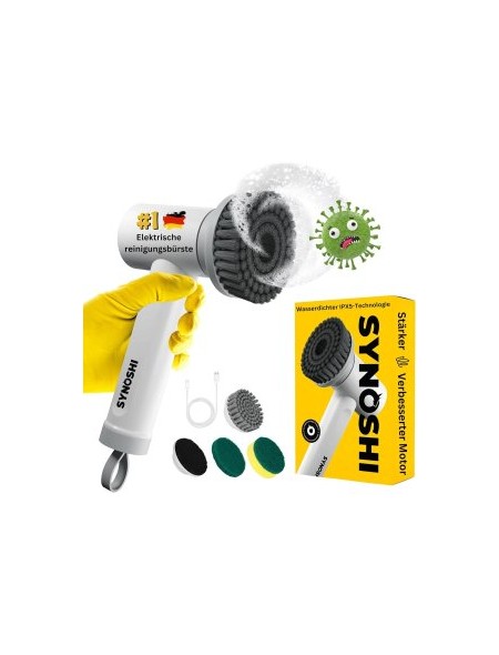 ÷ Fregadora electrica synoshi 3 cabezales intercambiables 2 velocidades bateria 45 min.