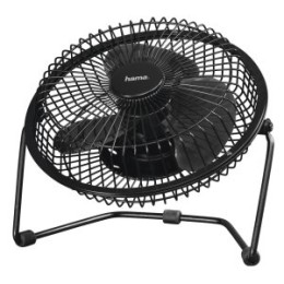 ÷ Ventilador de sobremesa hama usb 15cm metalico color negro